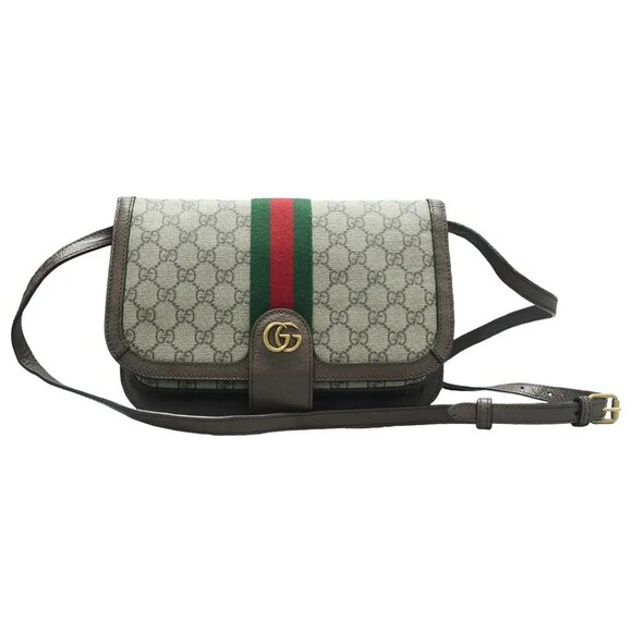 Authentic GUCCI Ophidia Compartment Messenger Canvas Shoulder Bag 1126-121424 - Picture 1 of 12